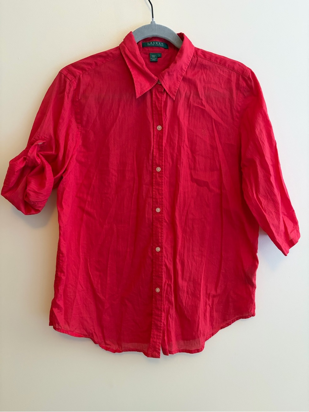 Ralph Lauren Women’s Bright Red Button-Up Shirt